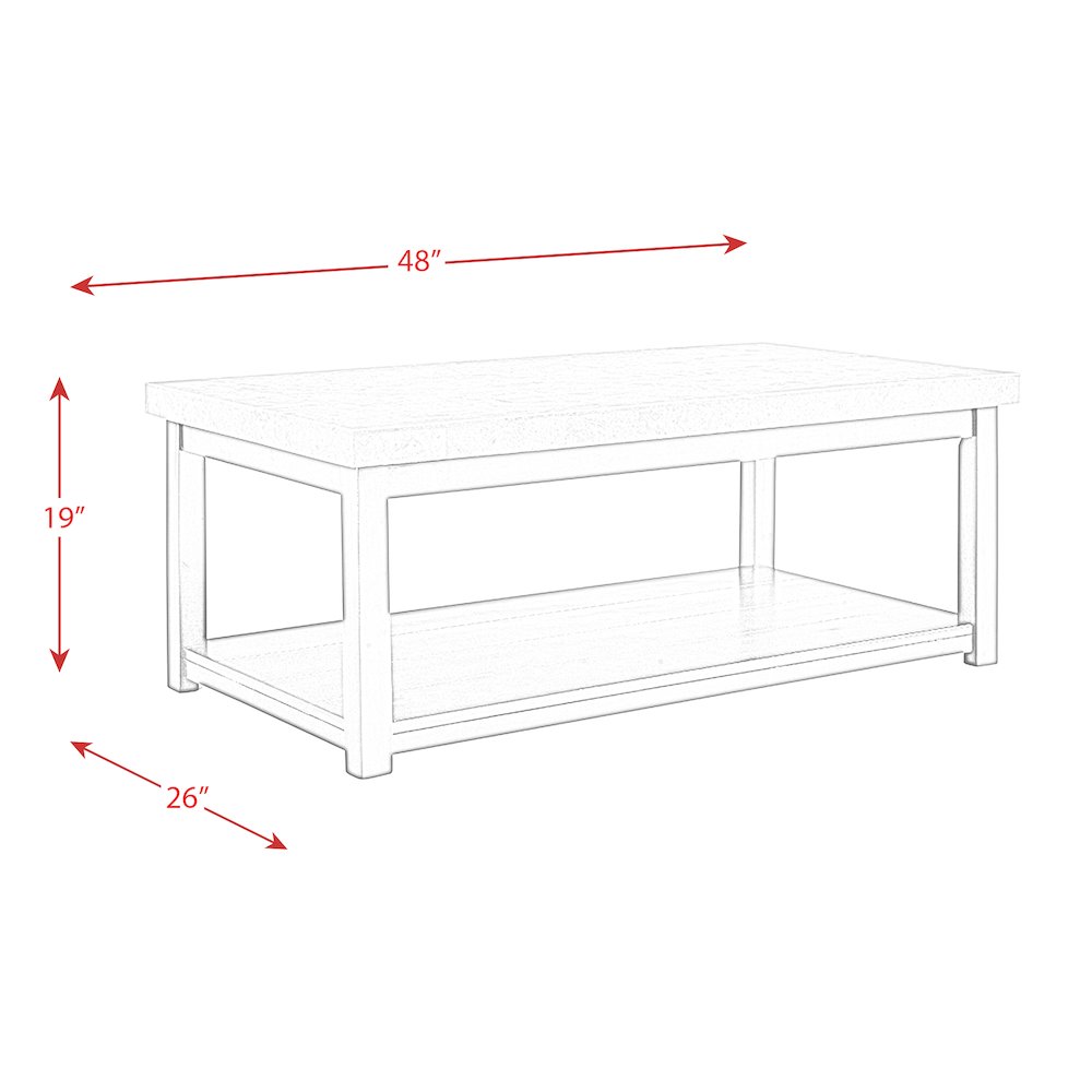 The Caleb Coffee Table with Marble Top. Picture 8