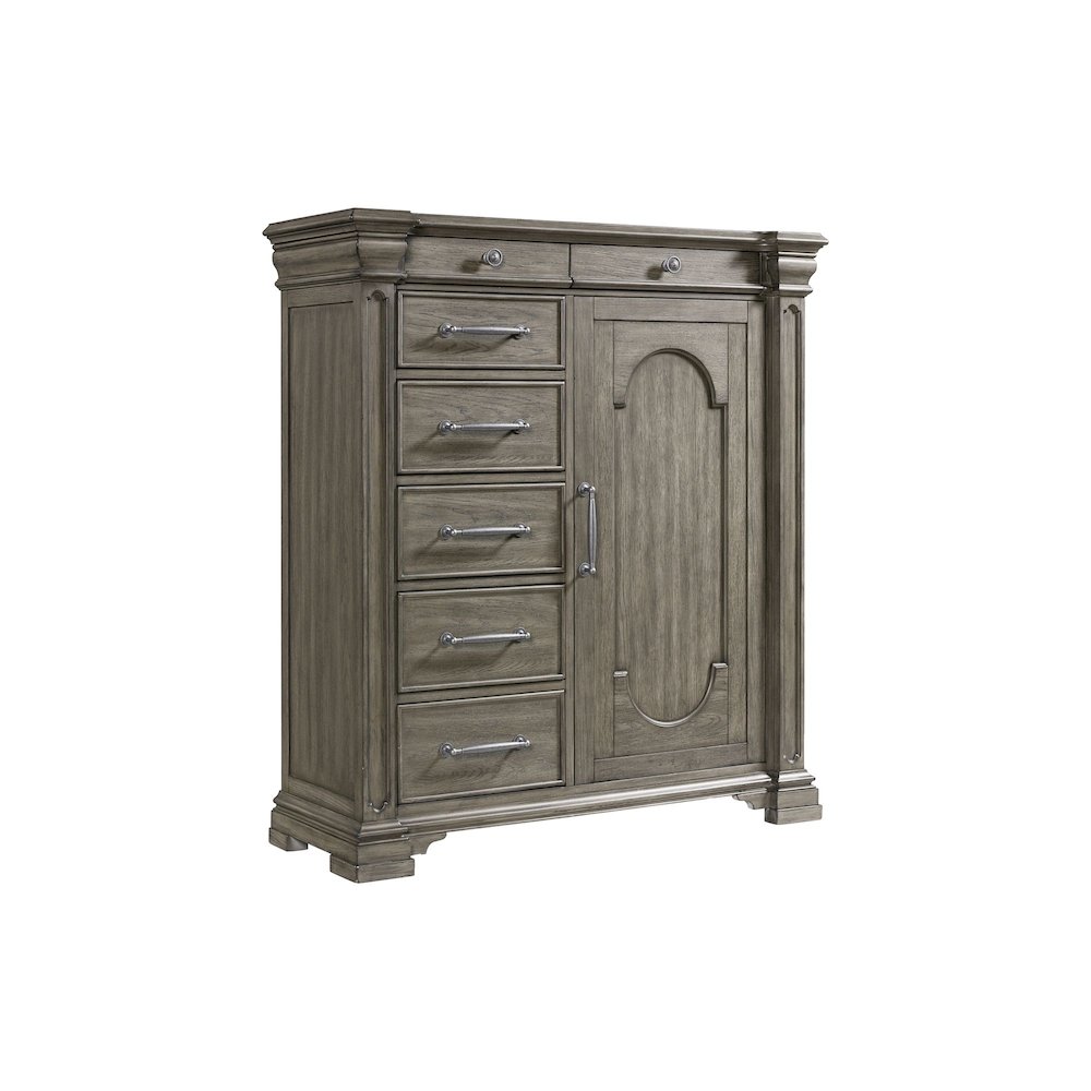 Paterson  1 Door and 7-Drawer Chest in Grey. Picture 1