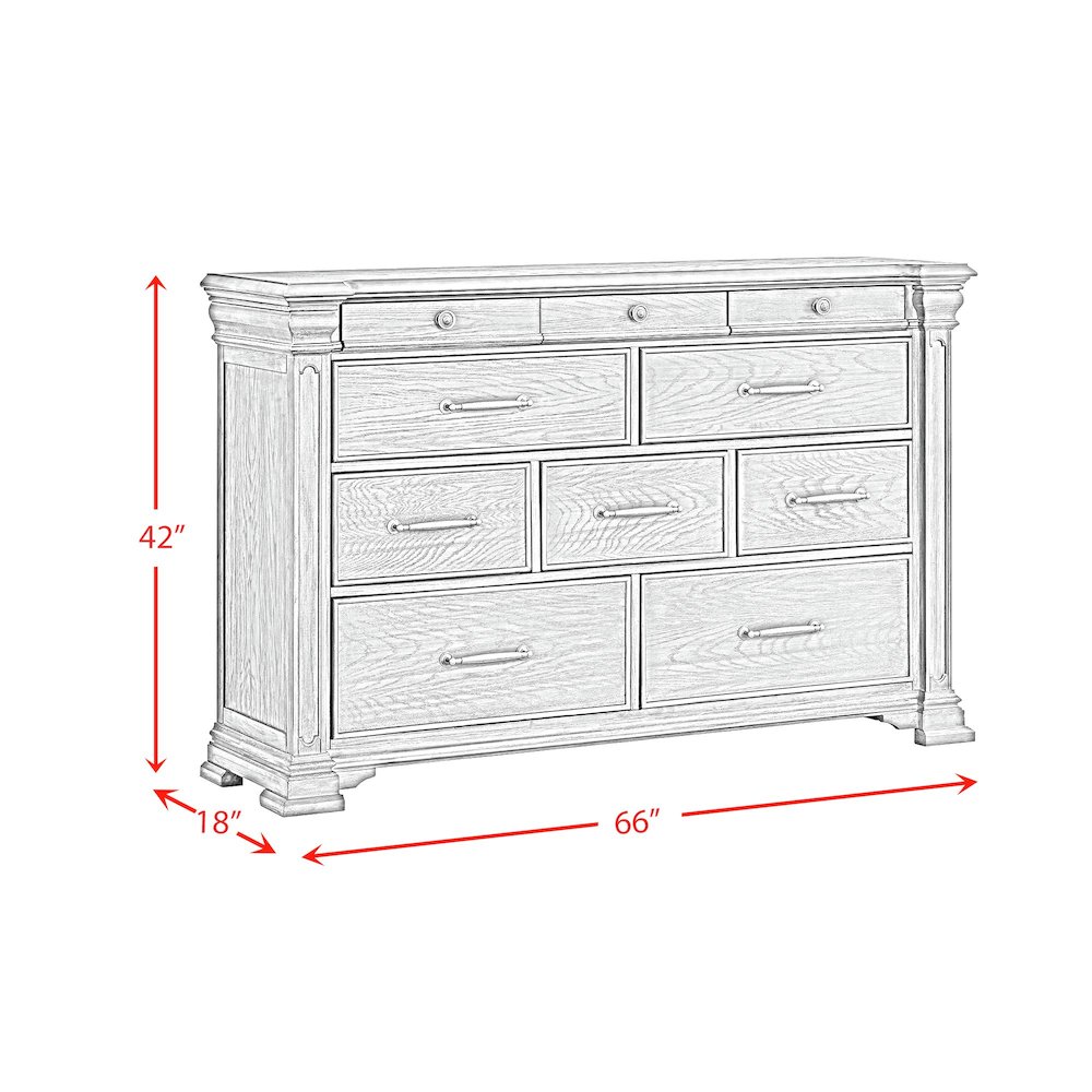 Paterson  10-Drawer Dresser in Grey. Picture 8