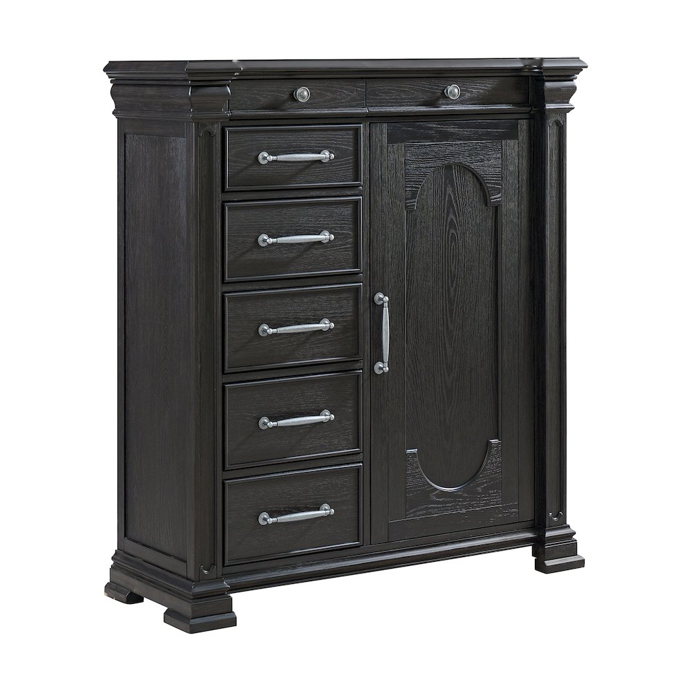 Paterson 1 Door and 7-Drawer Chest in Black. Picture 1