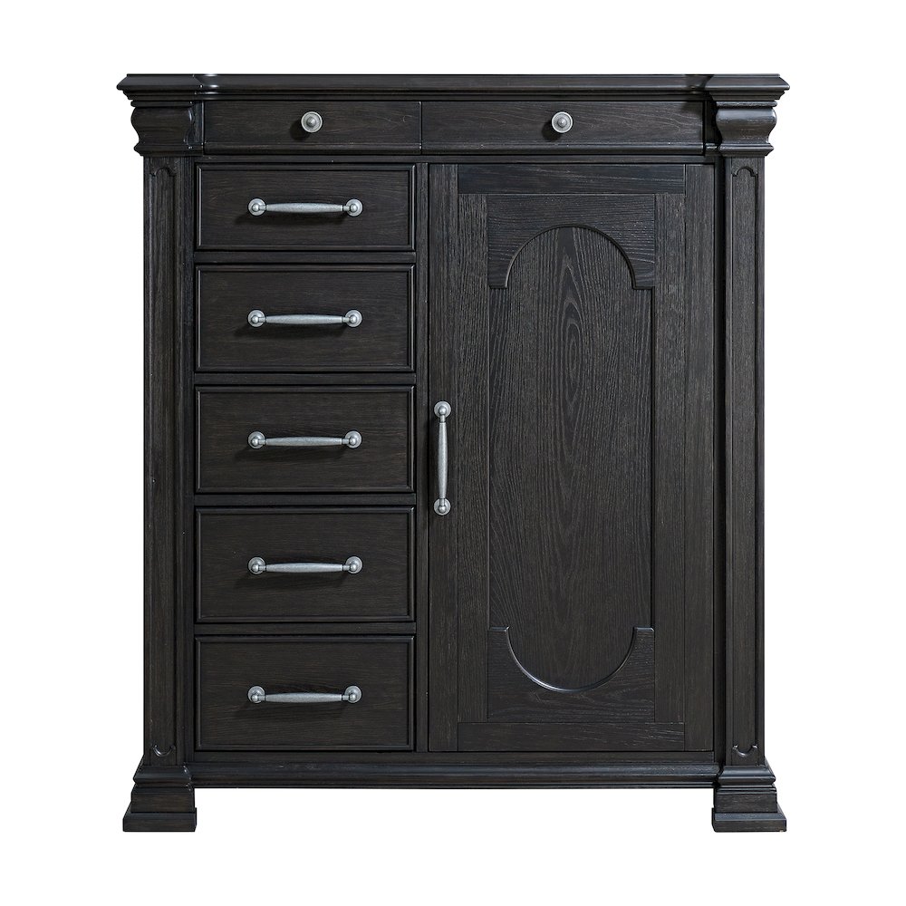 Paterson 1 Door and 7-Drawer Chest in Black. Picture 4
