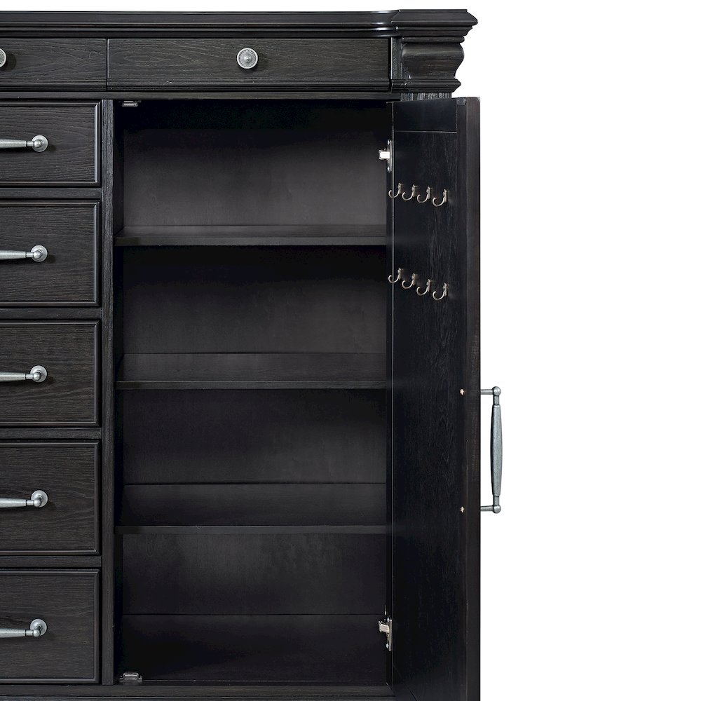Paterson 1 Door and 7-Drawer Chest in Black. Picture 6