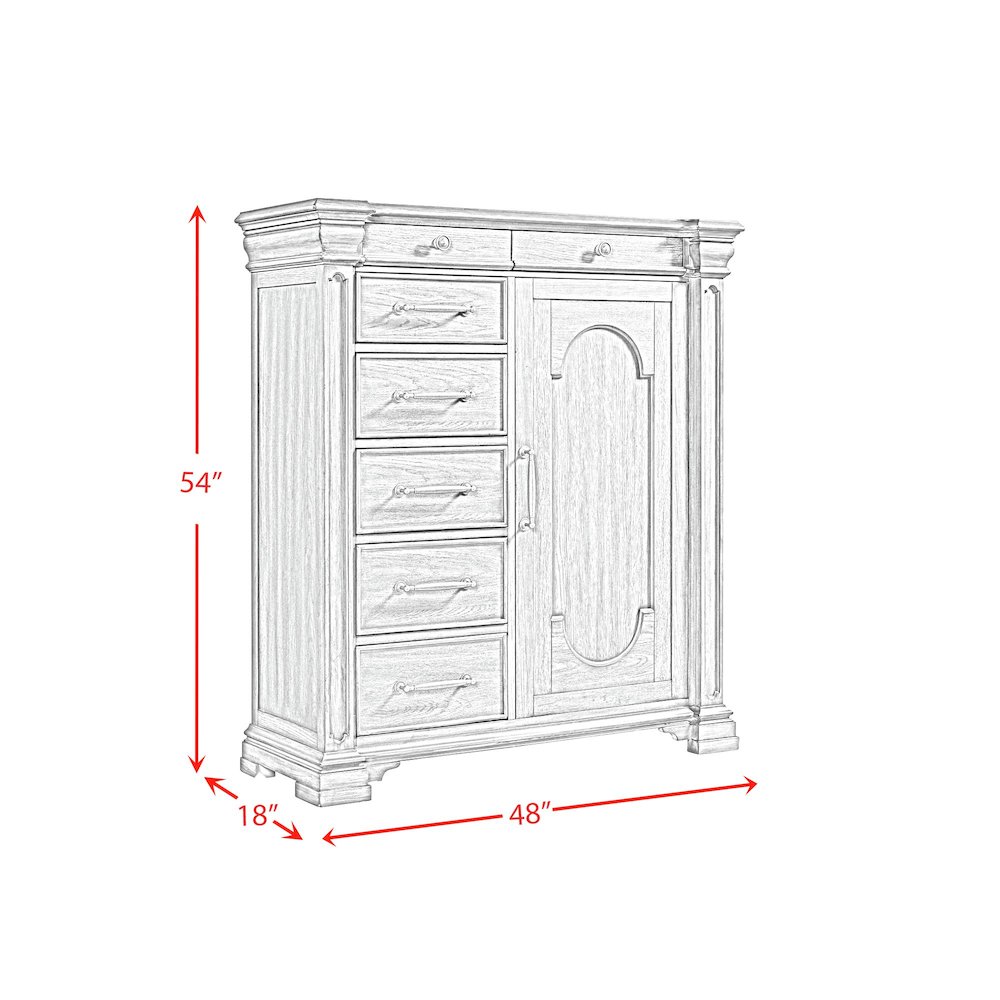 Paterson 1 Door and 7-Drawer Chest in Black. Picture 10