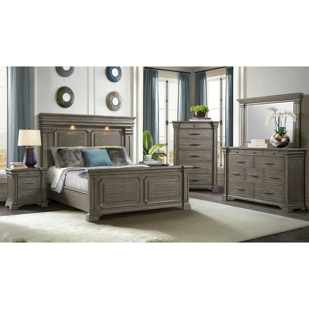 Paterson  King Bed in Grey. Picture 7