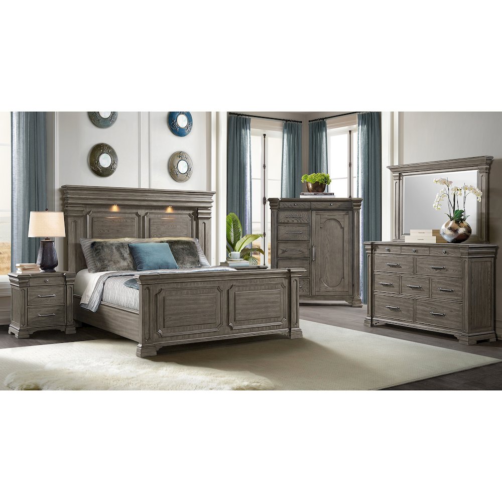 Paterson  1 Door and 7-Drawer Chest in Grey. Picture 7