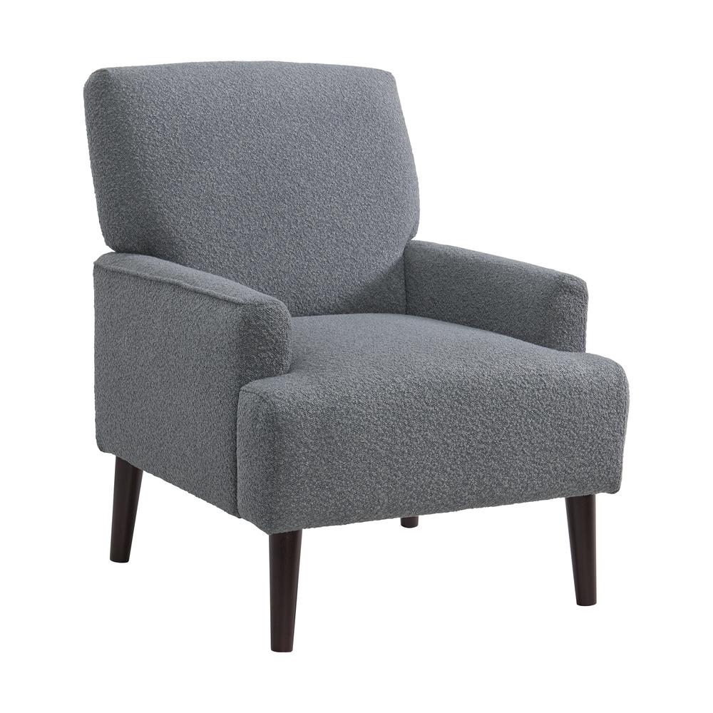 May Chair in 8077 Boucle Grey & Espresso. Picture 1