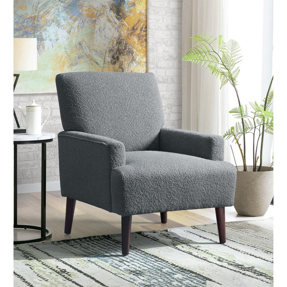 May Chair in 8077 Boucle Grey & Espresso. Picture 8
