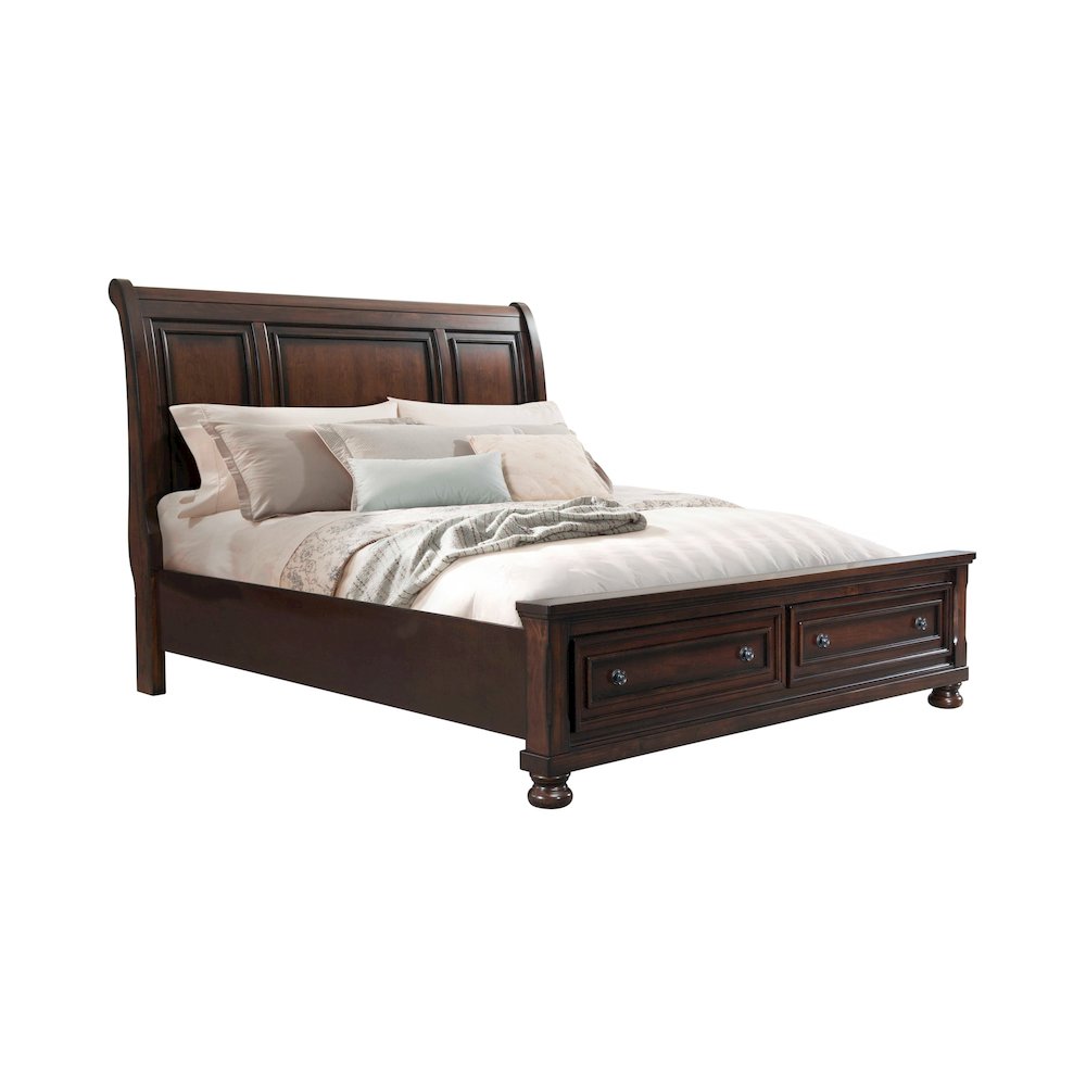 Kingston Queen Bed W/Storage Footboard and Non-Storage Rails. Picture 2