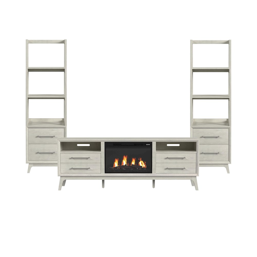 Clare 4PC Entertainment Unit With 71" TV Console in Almond. Picture 1