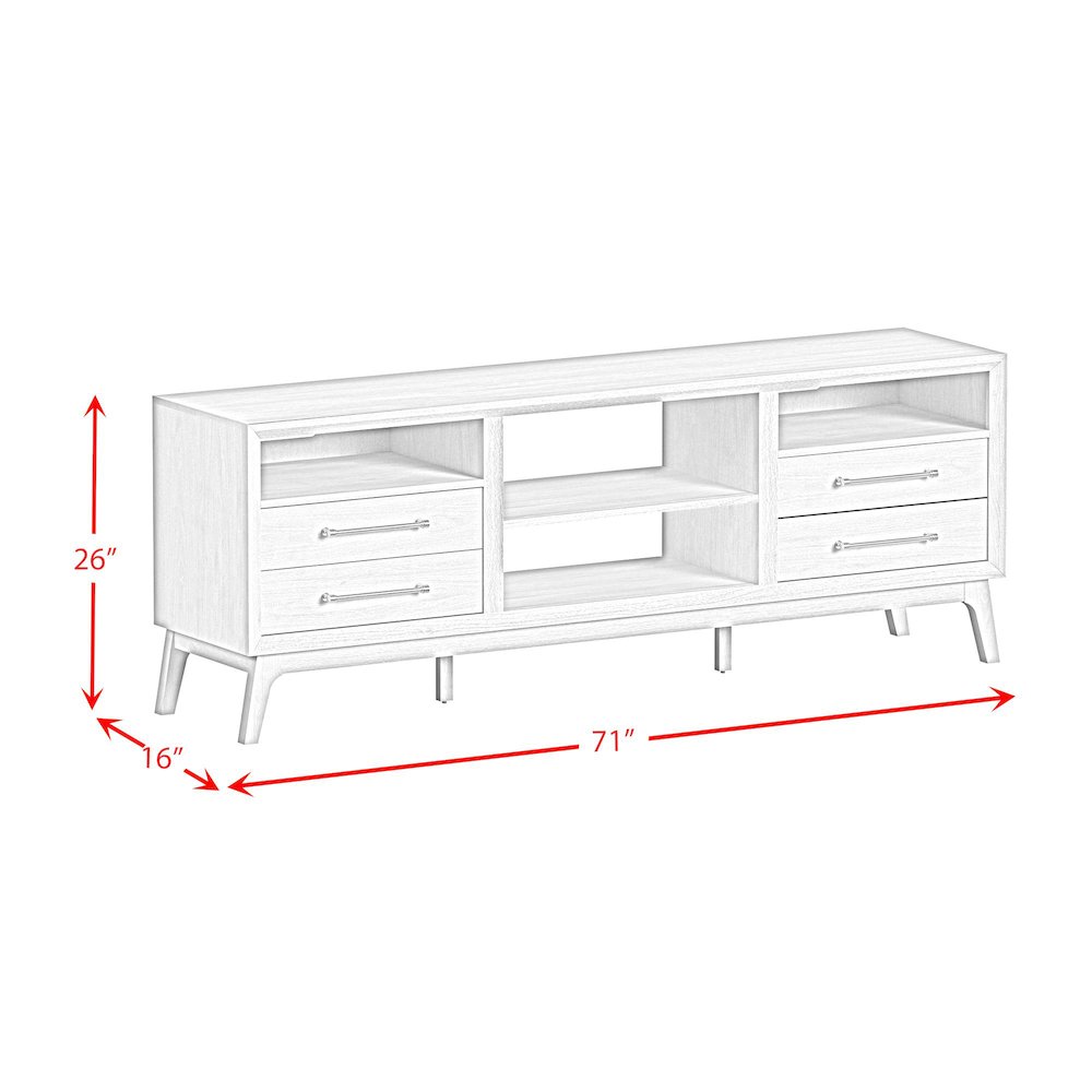 Clare 71" TV Console without Fireplace Insert in Almond. Picture 7