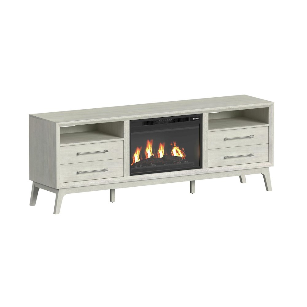 Clare KIT - 71" TV Console with Fireplace Insert in Almond. Picture 2