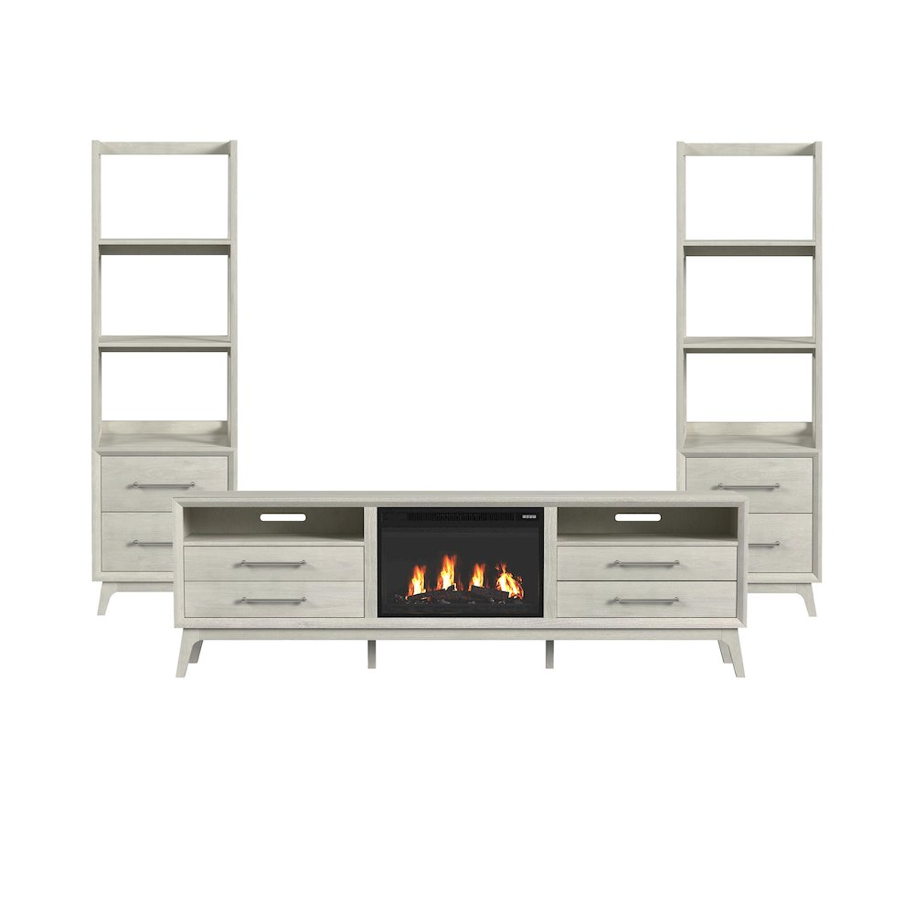 Clare 4PC Entertainment Unit With 82" TV Console in Almond. Picture 1