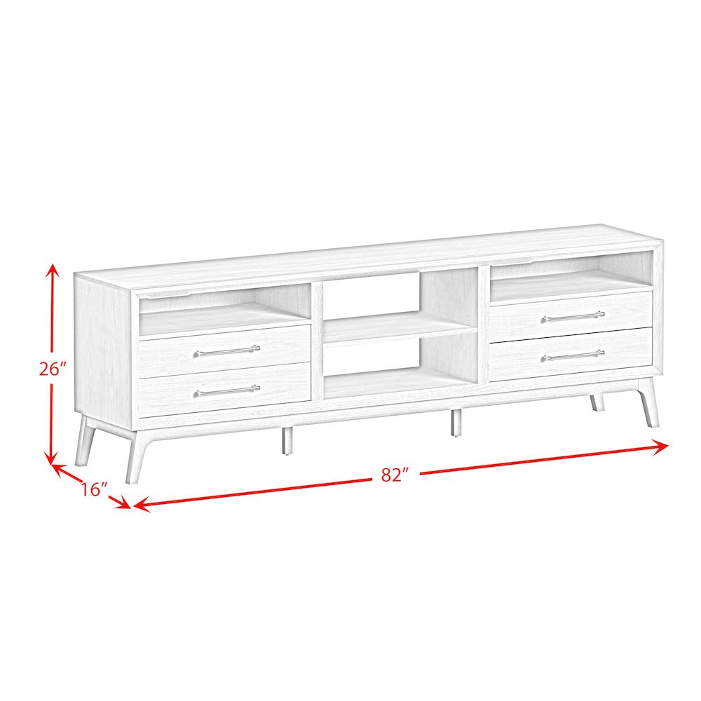 Clare 82" TV Console without Fireplace Insert in Almond. Picture 7