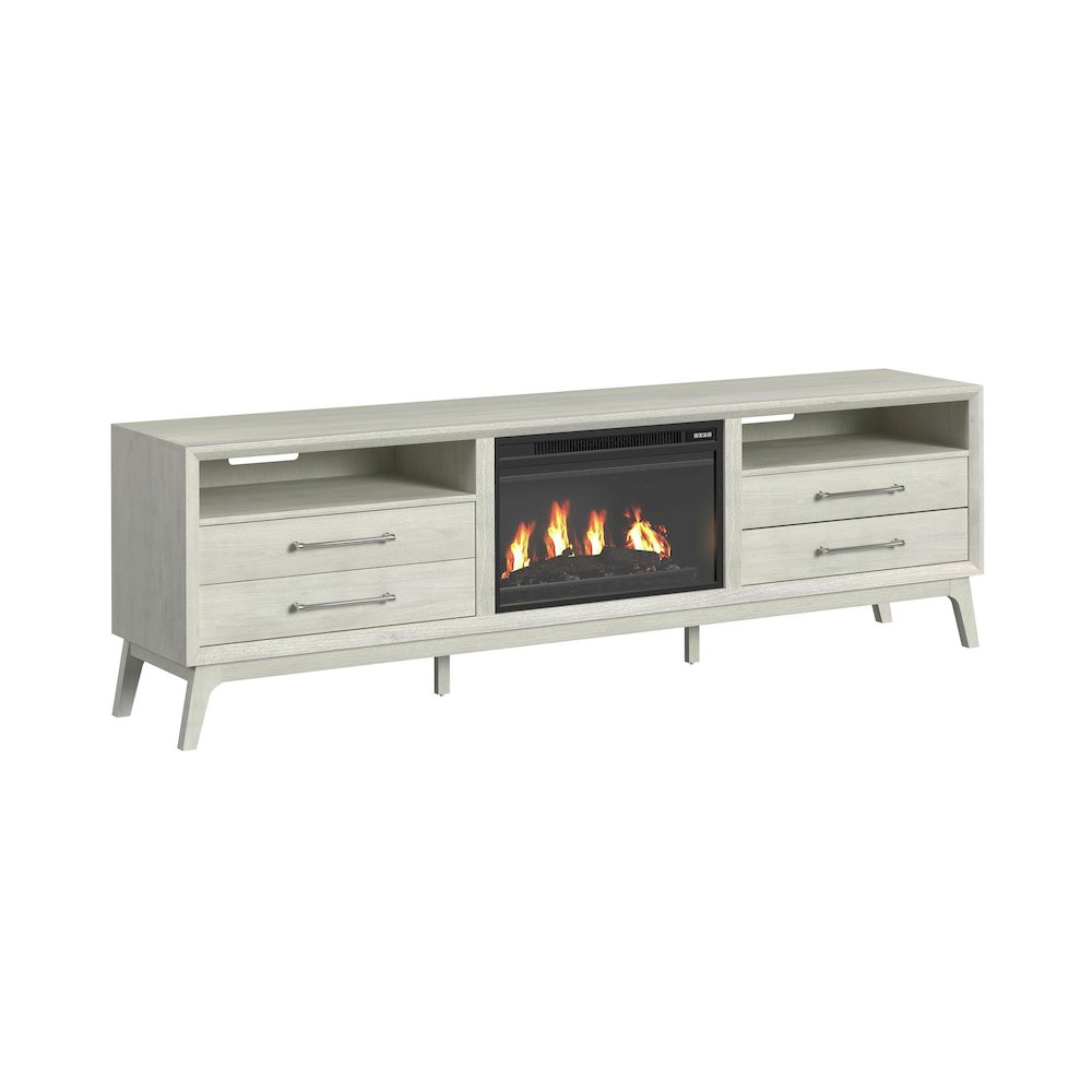 Clare KIT - 82" TV Console with Fireplace Insert in Almond. Picture 2