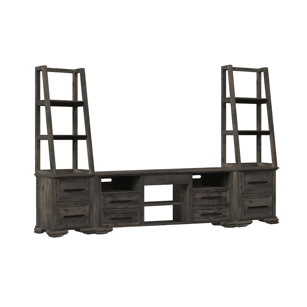 Hyde 3PC Entertainment Unit With 71'' TV Console in Charcoal. Picture 1