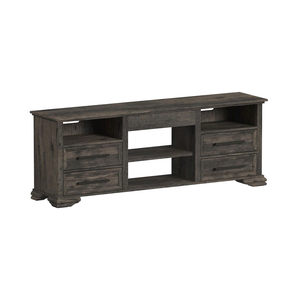 Hyde 3PC Entertainment Unit With 71'' TV Console in Charcoal. Picture 3