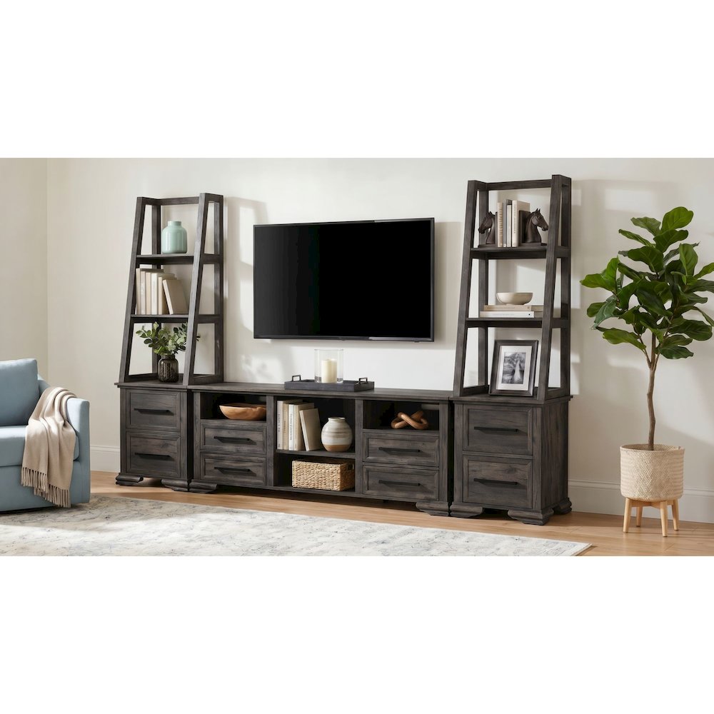 Hyde 71'' TV Console without Fireplace Insert in Charcoal. Picture 1