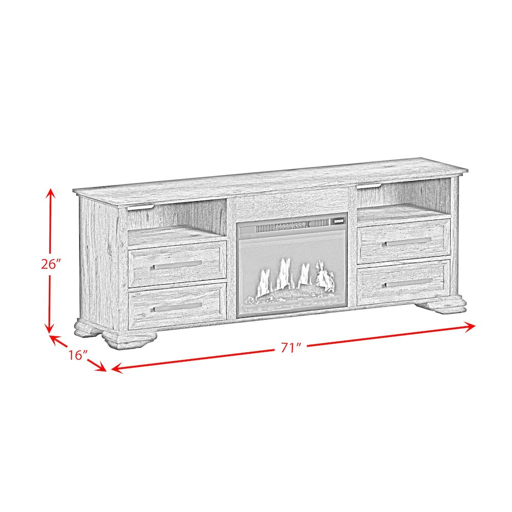 Hyde KIT - 71'' TV Console with Fireplace Insert in Charcoal. Picture 7