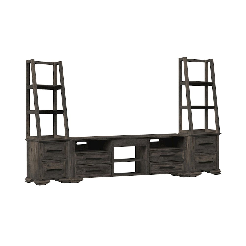 Hyde 3PC Entertainment Unit With 82'' TV Console in Charcoal. Picture 1