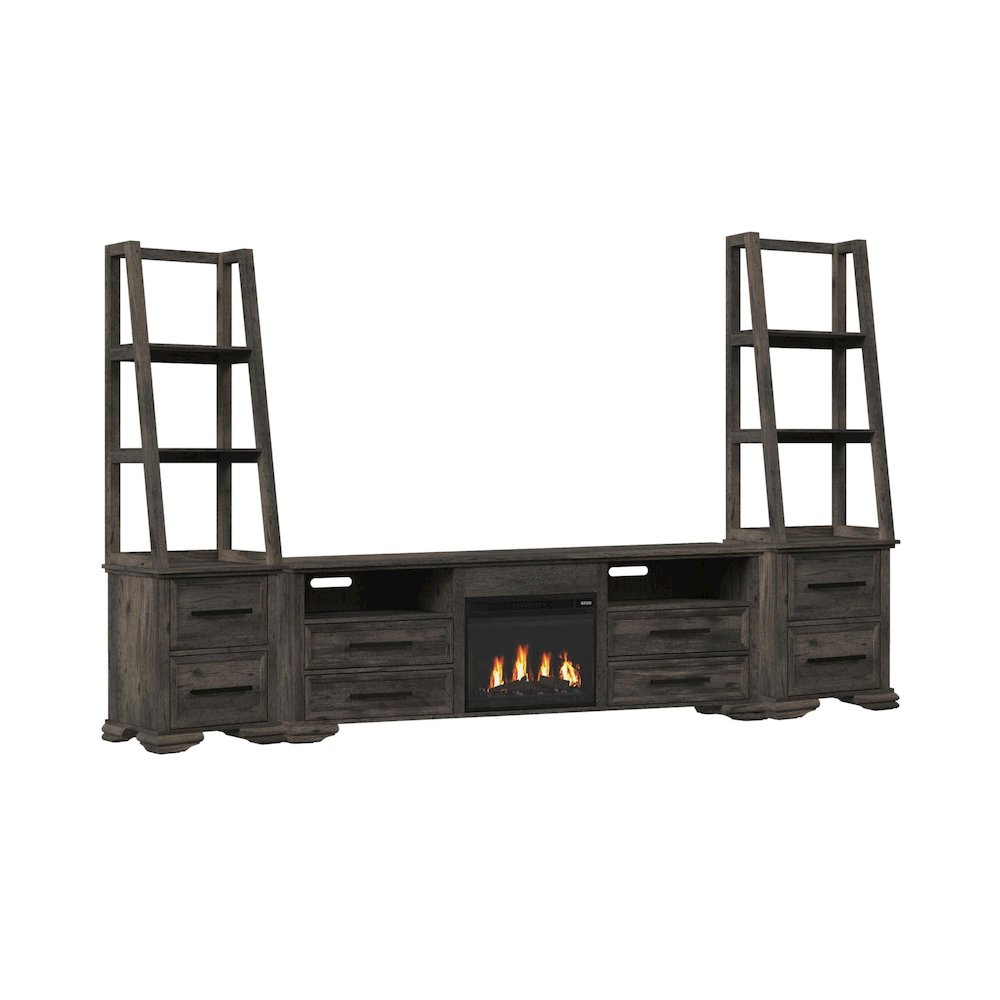 Hyde 4PC Entertainment Unit With 82'' TV Console in Charcoal. Picture 1