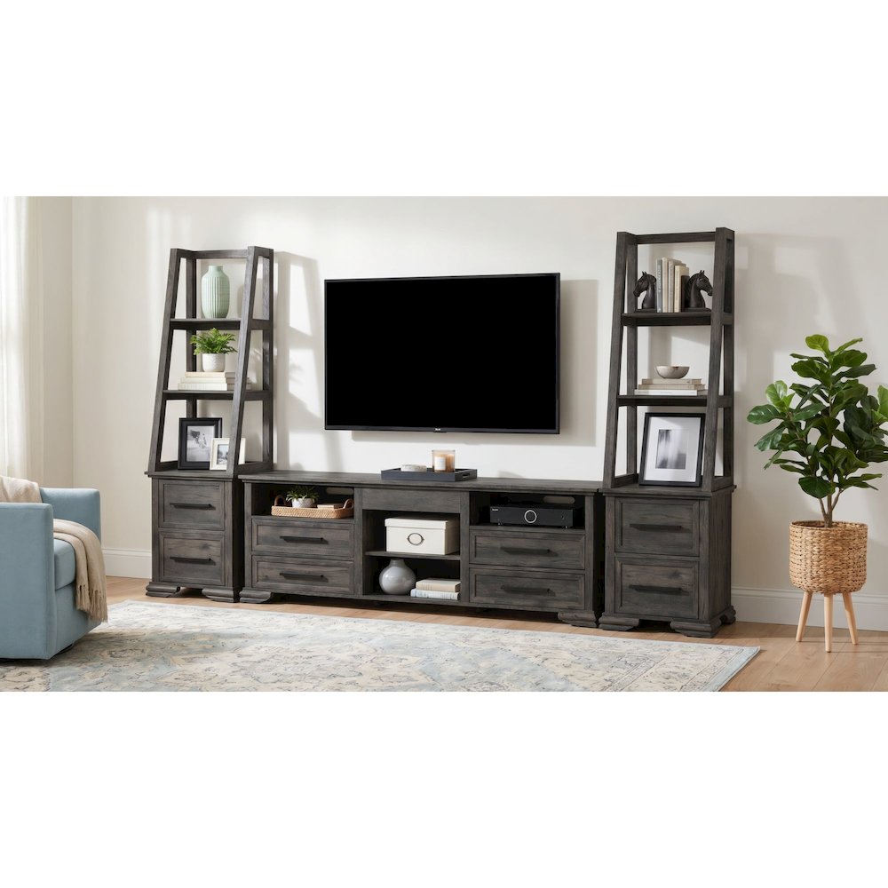 Hyde 82'' TV Console without Fireplace Insert in Charcoal. Picture 1