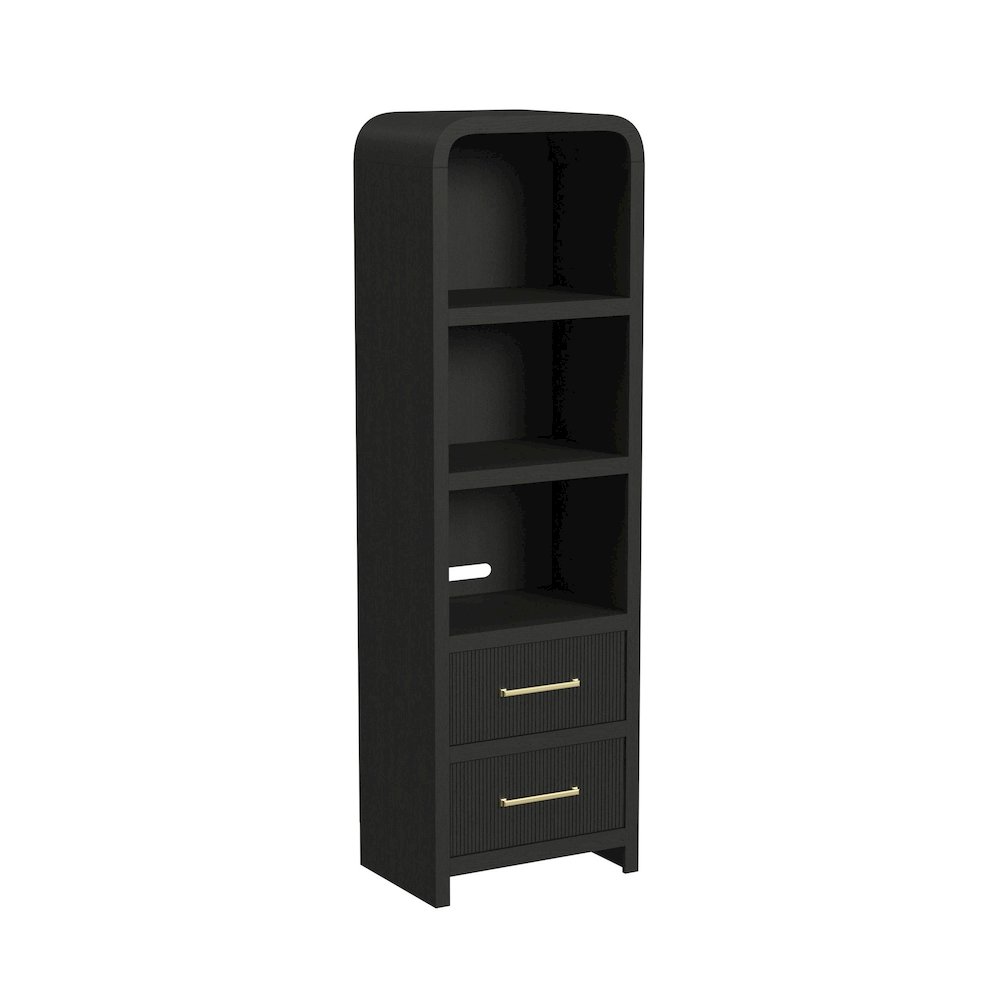 Woodridge Side Piers in Black with Grain. Picture 2