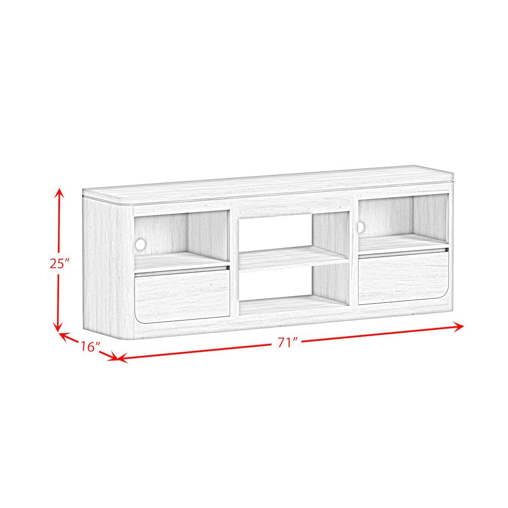 Camelot 71" TV Console without Fireplace Insert in Natural. Picture 5