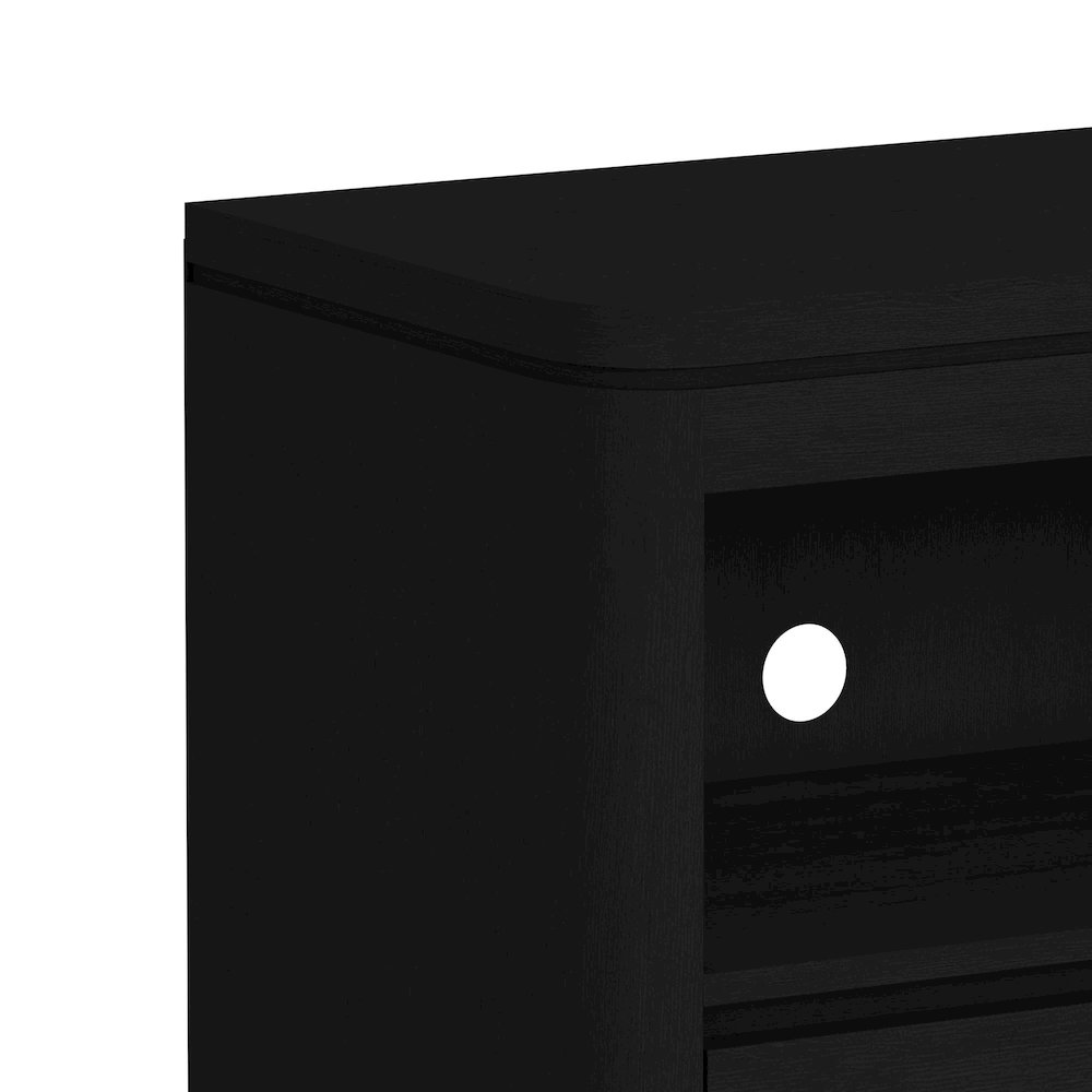 Camelot 4PC Entertainment Unit With 82" TV Console in Black. Picture 4