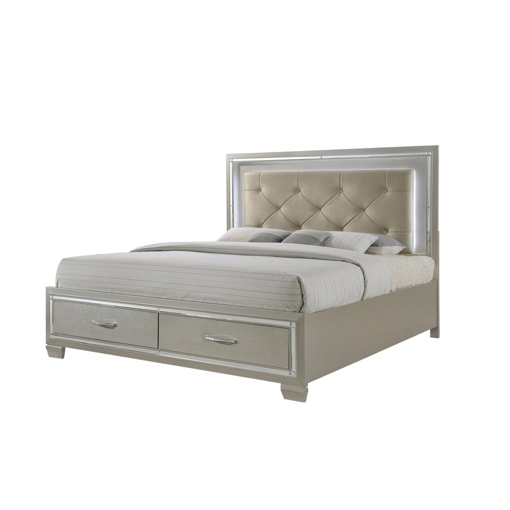 Glamour King Platform Storage  3PC Bedroom Set. Picture 10