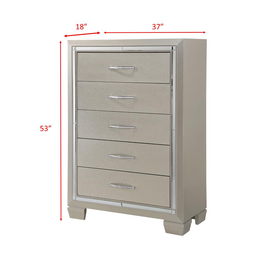 Glamour Queen Platform Storage  5PC Bedroom Set. Picture 13