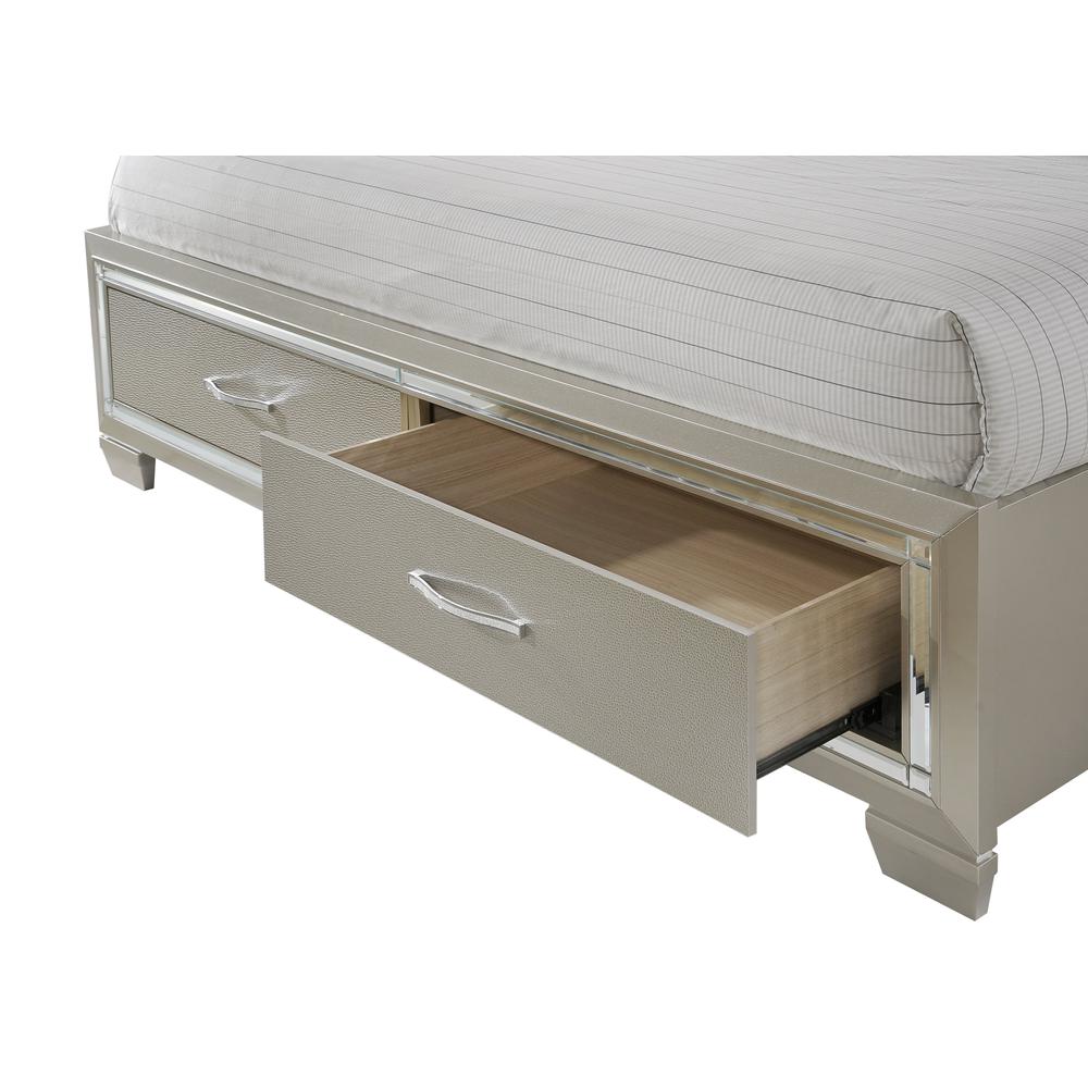 Glamour Queen Platform Storage  5PC Bedroom Set. Picture 16