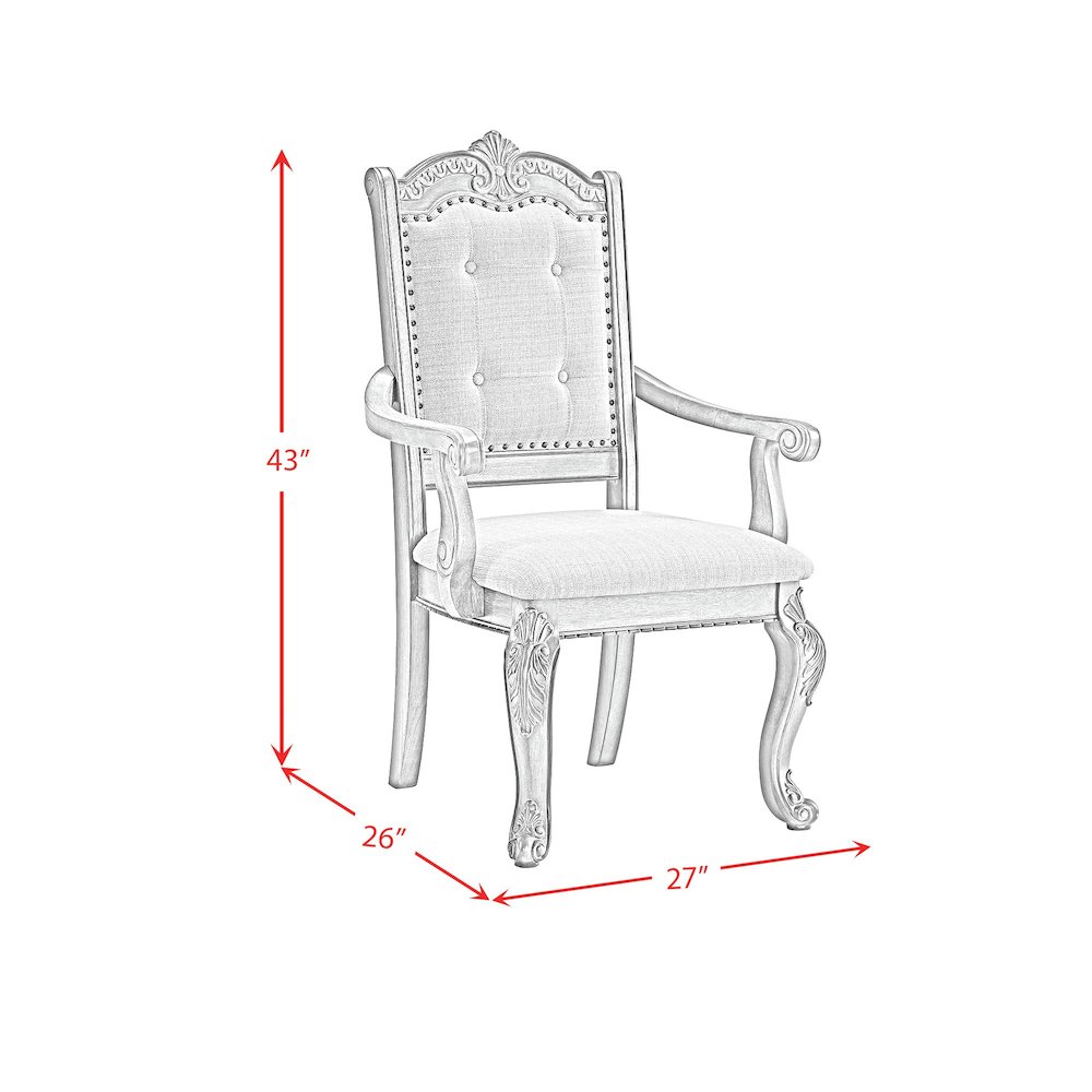 Denali Dining Arm Chair with Beige Fabric in Walnut (2 Per Carton). Picture 6