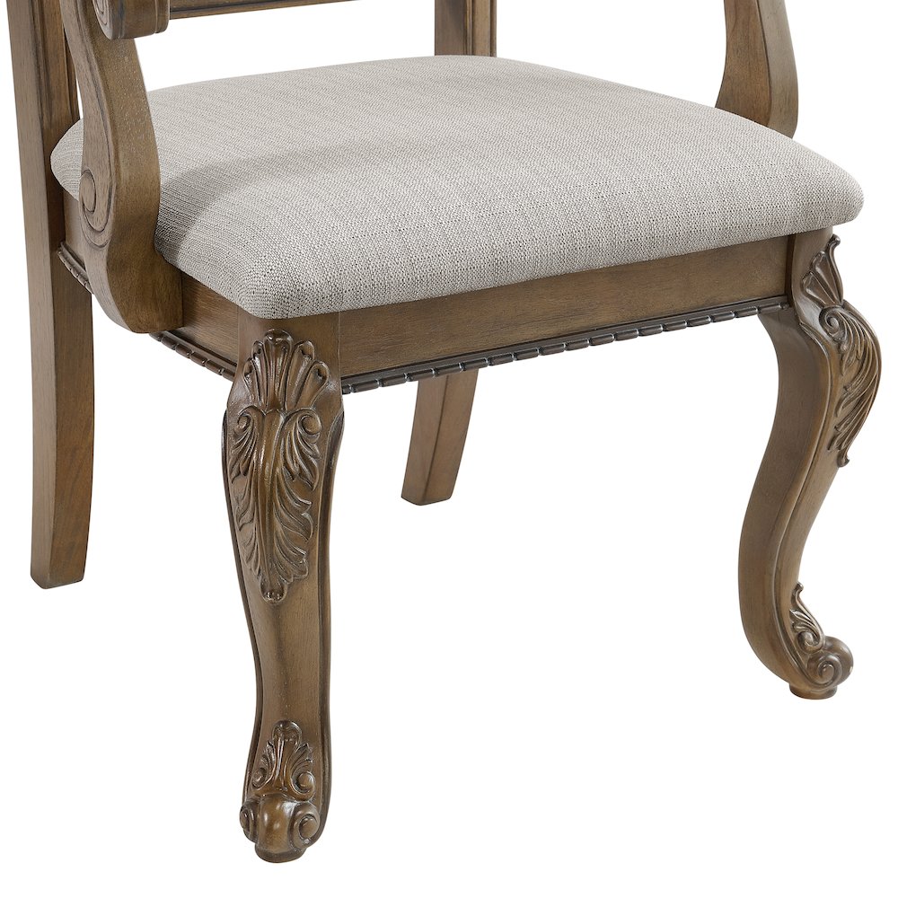Denali Dining Arm Chair with Beige Fabric in Walnut (2 Per Carton). Picture 5