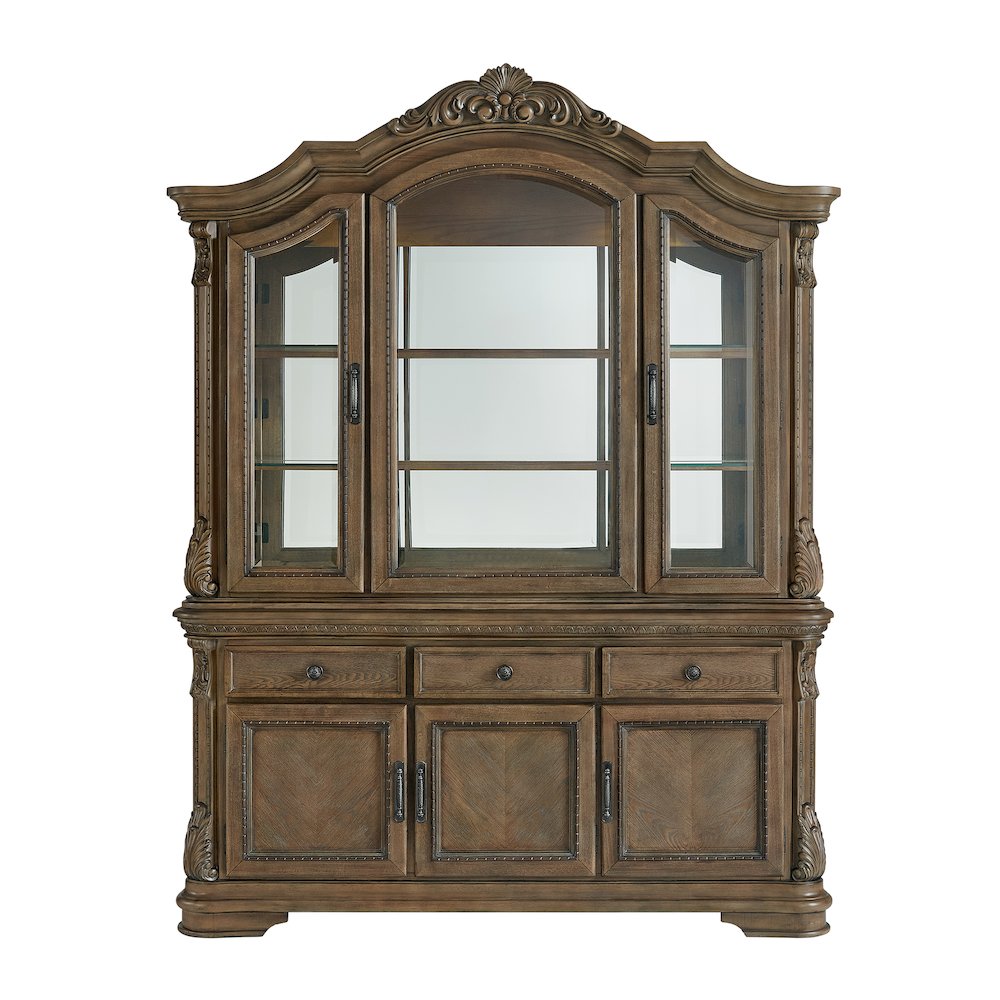 Denali Server and Hutch with LED in Walnut. Picture 2