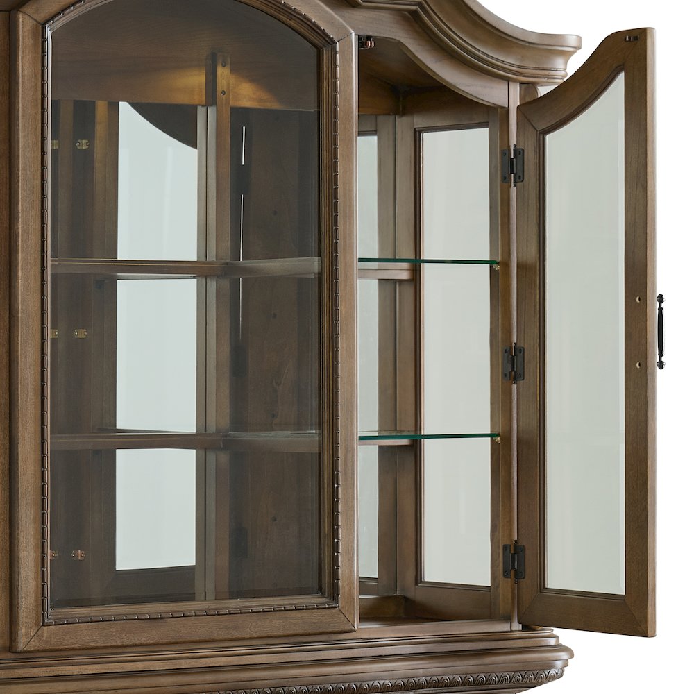 Denali Server and Hutch with LED in Walnut. Picture 5