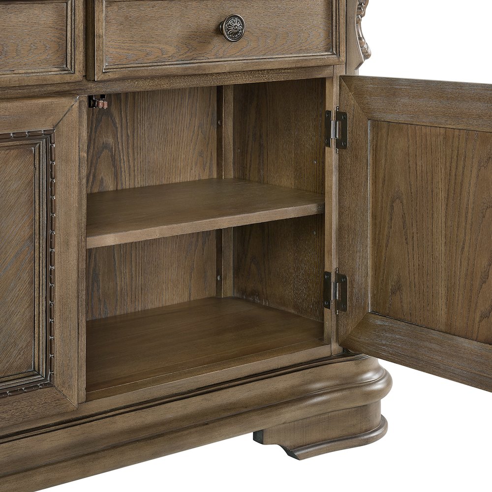 Denali Server and Hutch with LED in Walnut. Picture 7