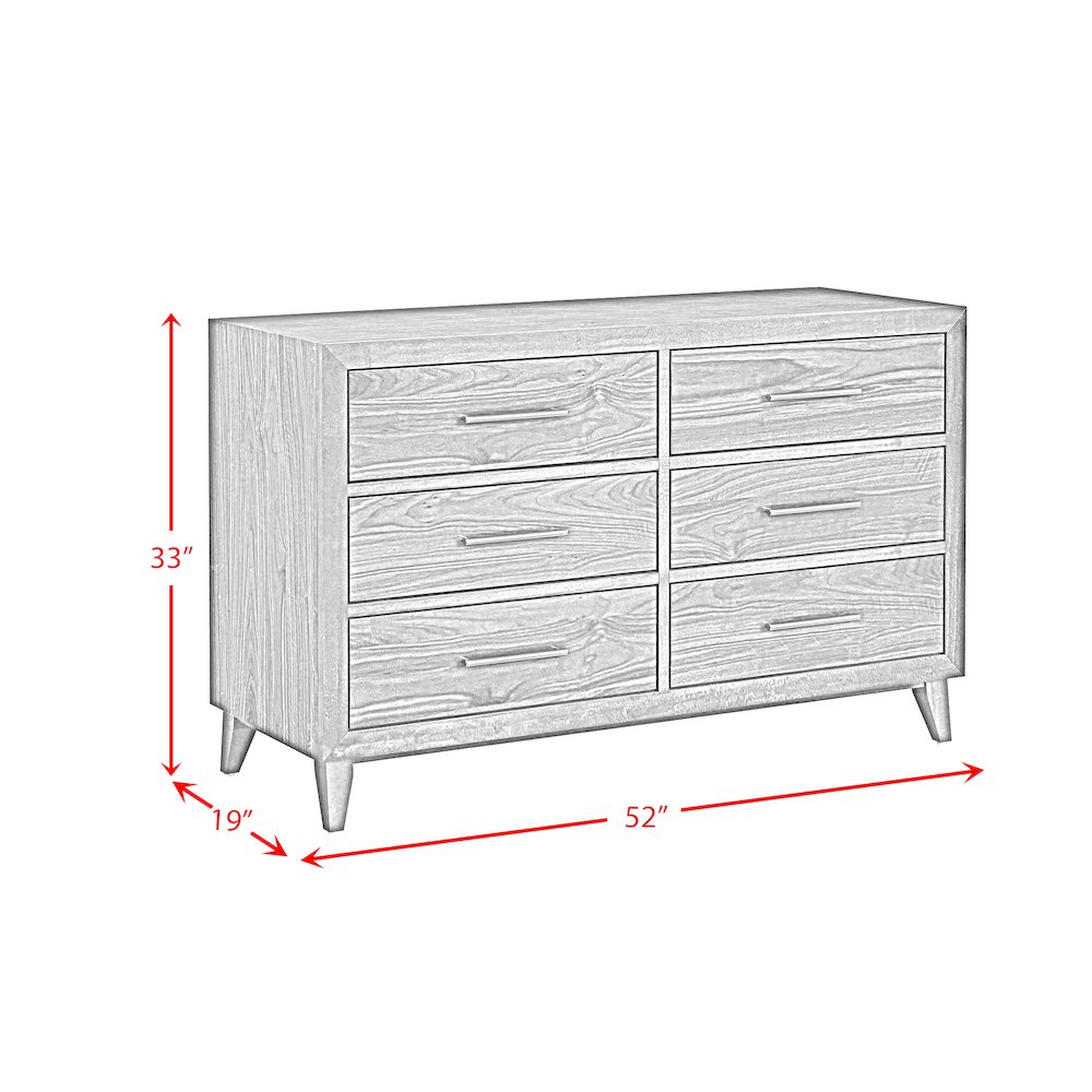 Malia 6-Drawer Dresser in Walnut. Picture 8