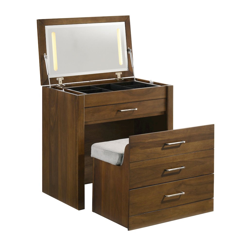 Zuma Dressing Table in Walnut. Picture 1