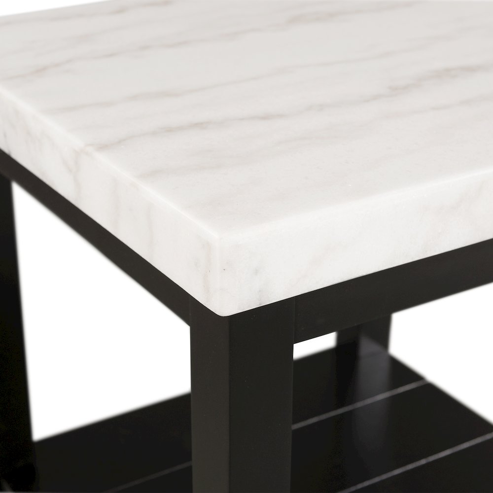 Evie White Marble Square End Table. Picture 4