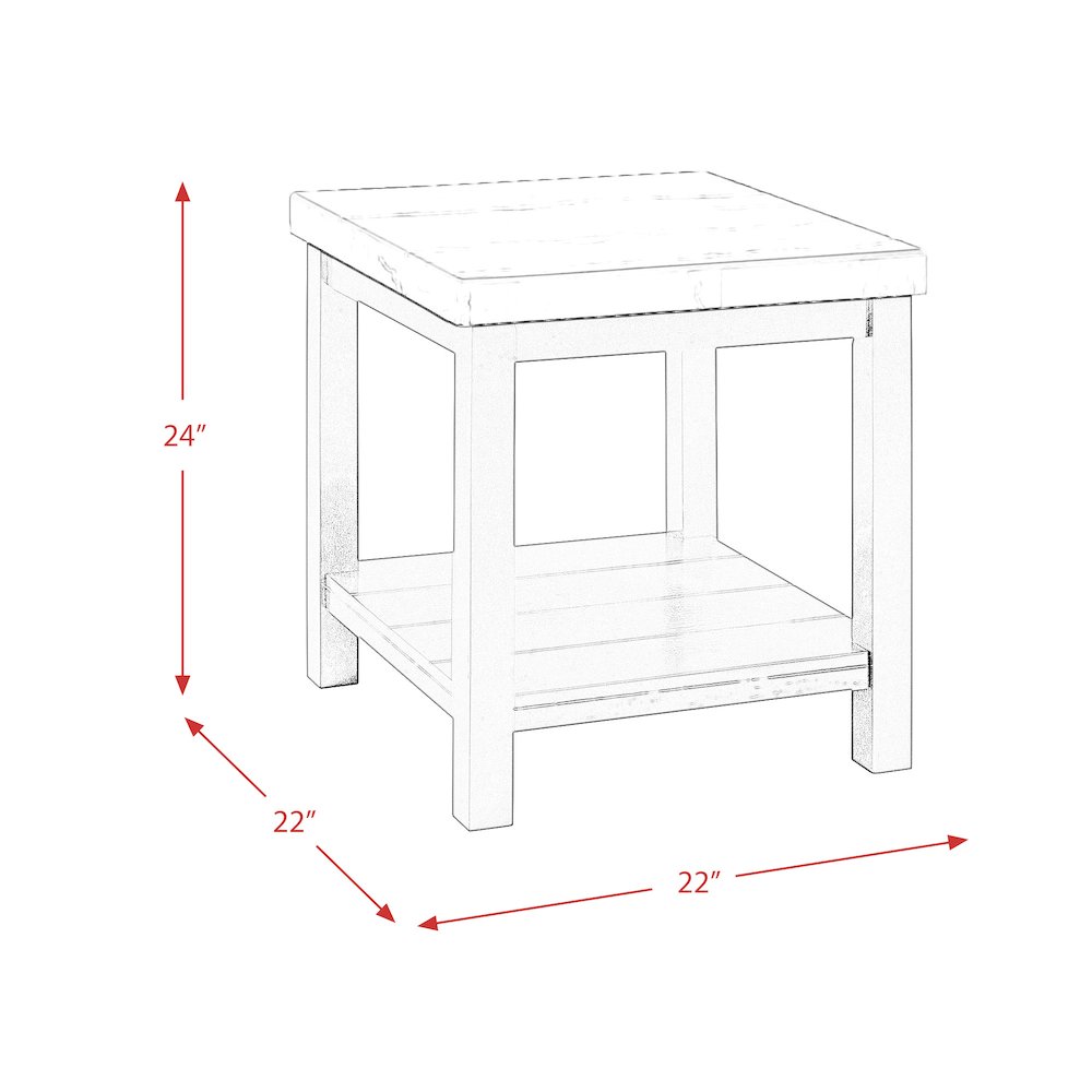 Evie White Marble Square End Table. Picture 6