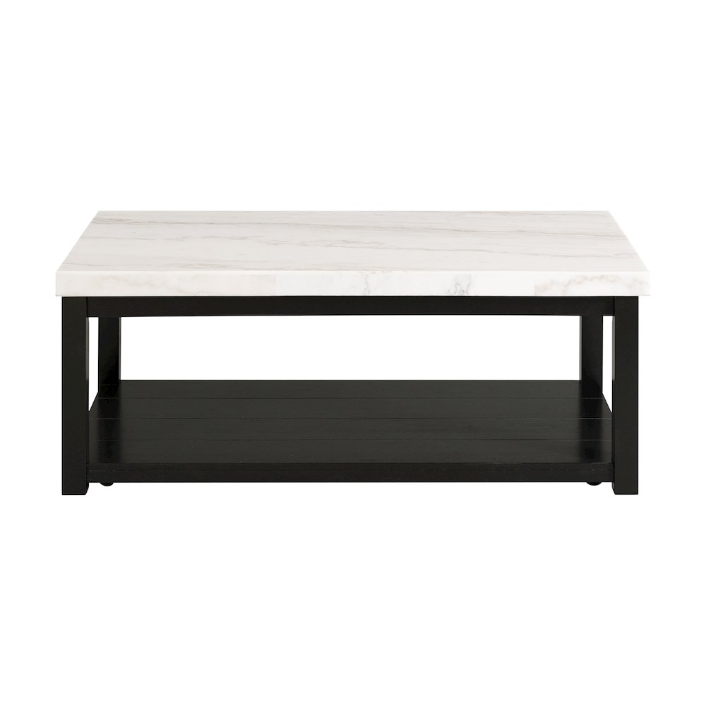 Evie w/ White Top - Rectangular Coffee Table W/Casters. Picture 2