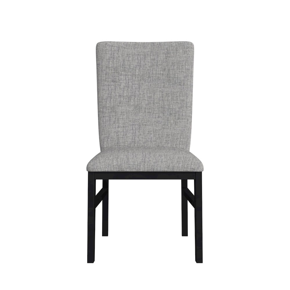 Megan Dining Side Chair with Grey Fabric in Black (2 Per Carton). Picture 2