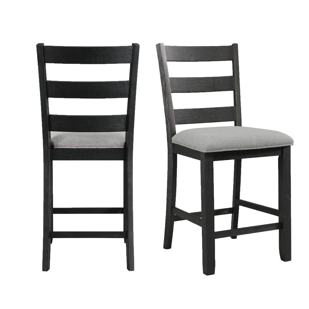 Kona Counter Height Side Chair Set in Black. Picture 1