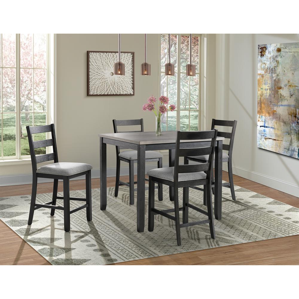 Kona Counter Height Side Chair Set in Black. Picture 3
