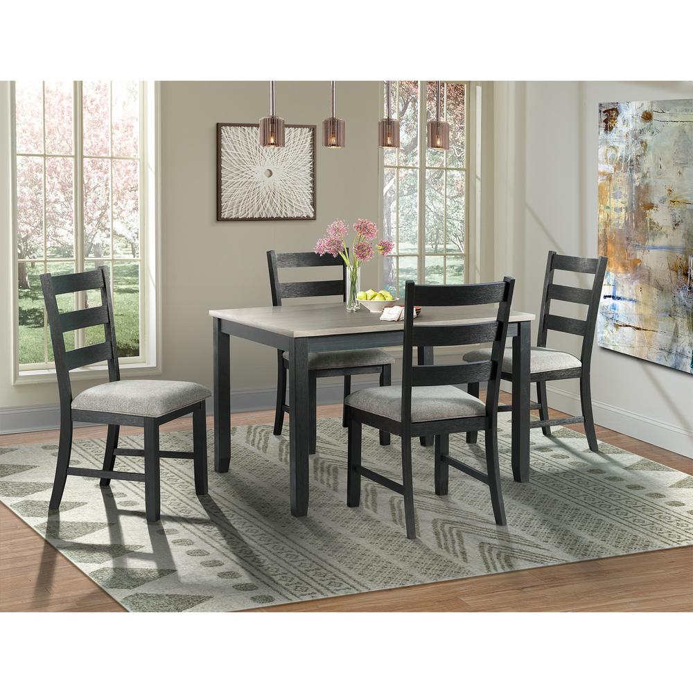 Kona Standard Height Side Chair Set in Black. Picture 3
