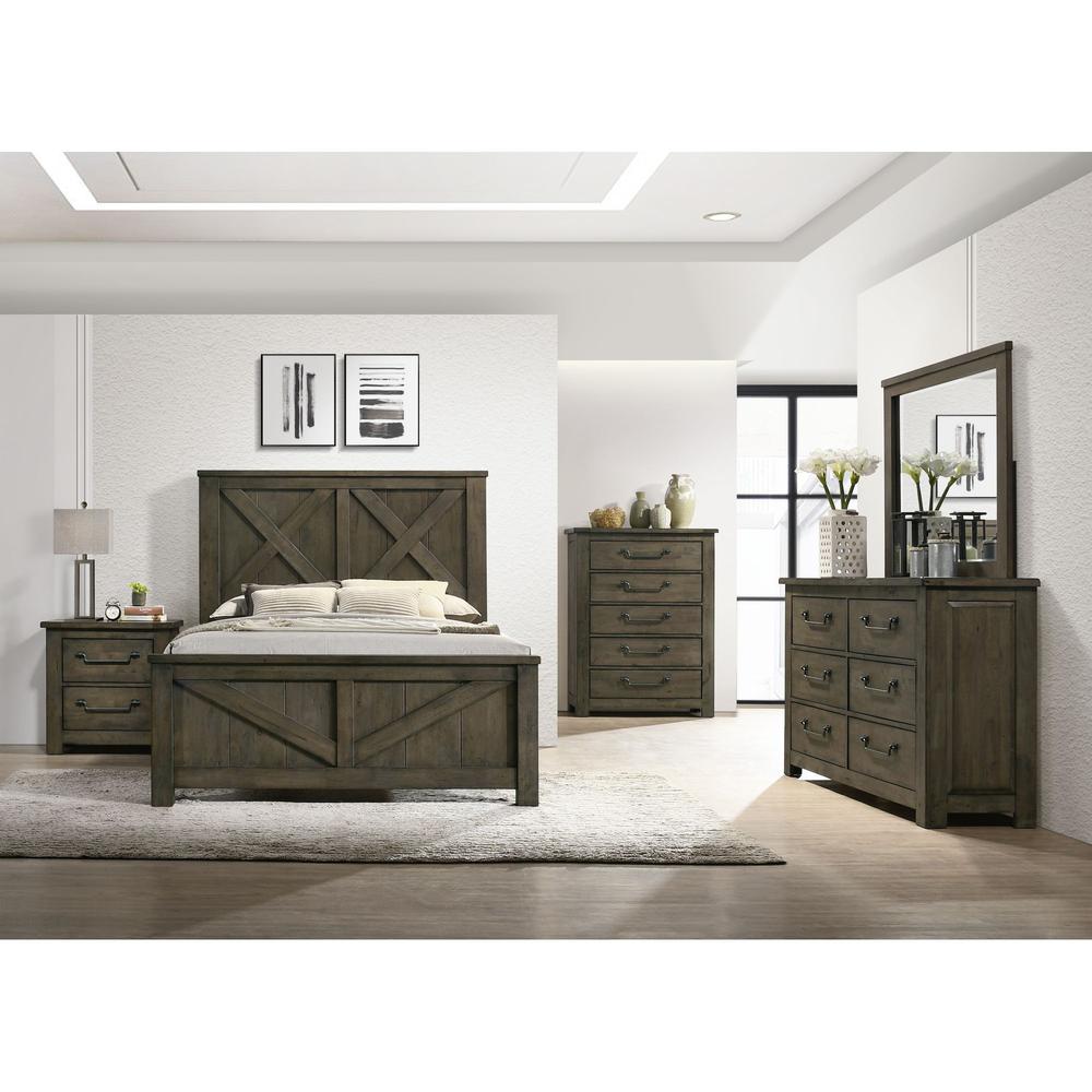 Memphis 5-Drawer Chest in Grey. Picture 2