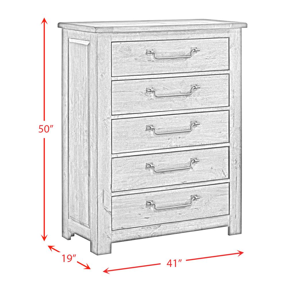 Memphis 5-Drawer Chest in Grey. Picture 5