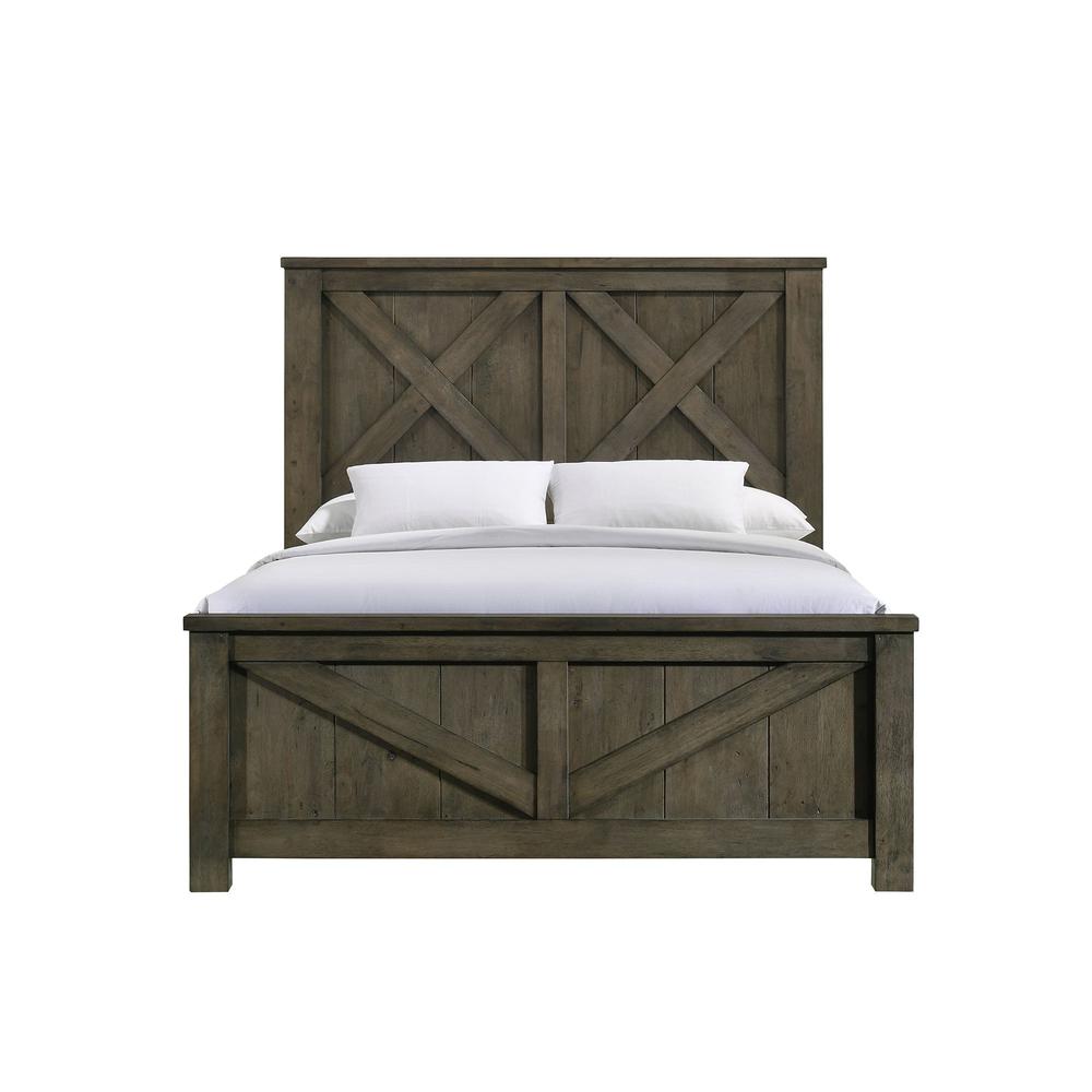 Memphis Queen Panel Bed in Grey. Picture 3