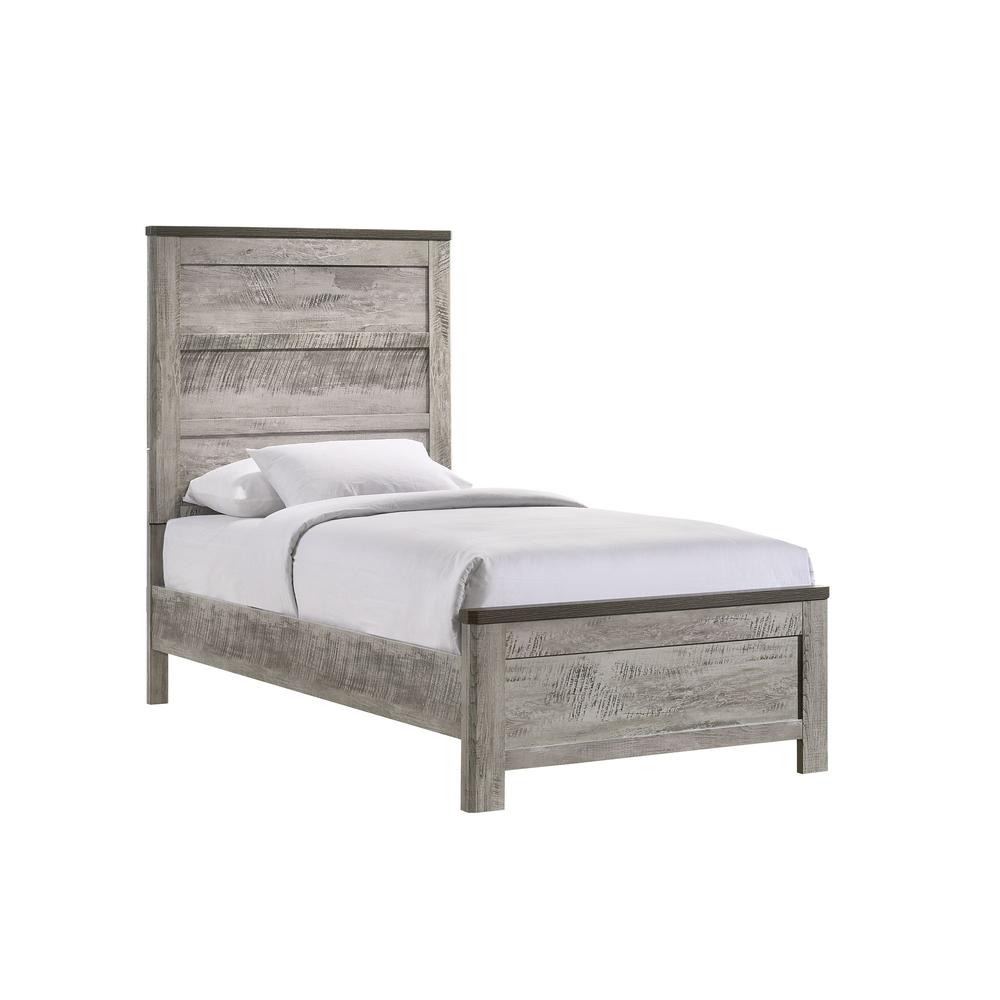 Adam Twin Panel Bed in Gray. Picture 1