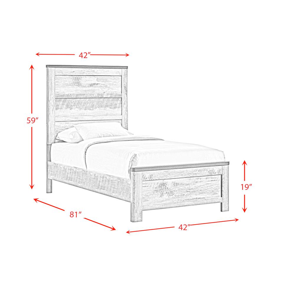 Adam Twin Panel Bed in Gray. Picture 6